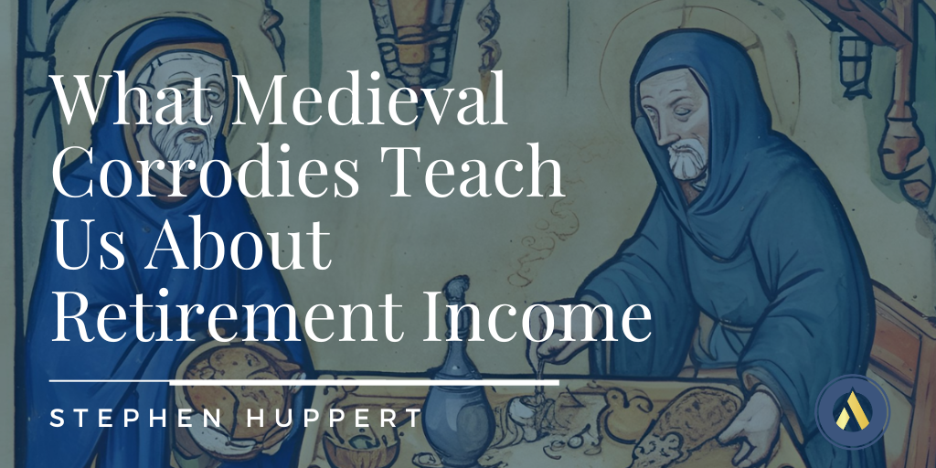 Illustration of a medieval monastery representing lifetime care under corrodies